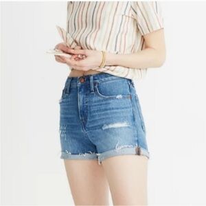 MADEWELL high-rise denim shorts distressed